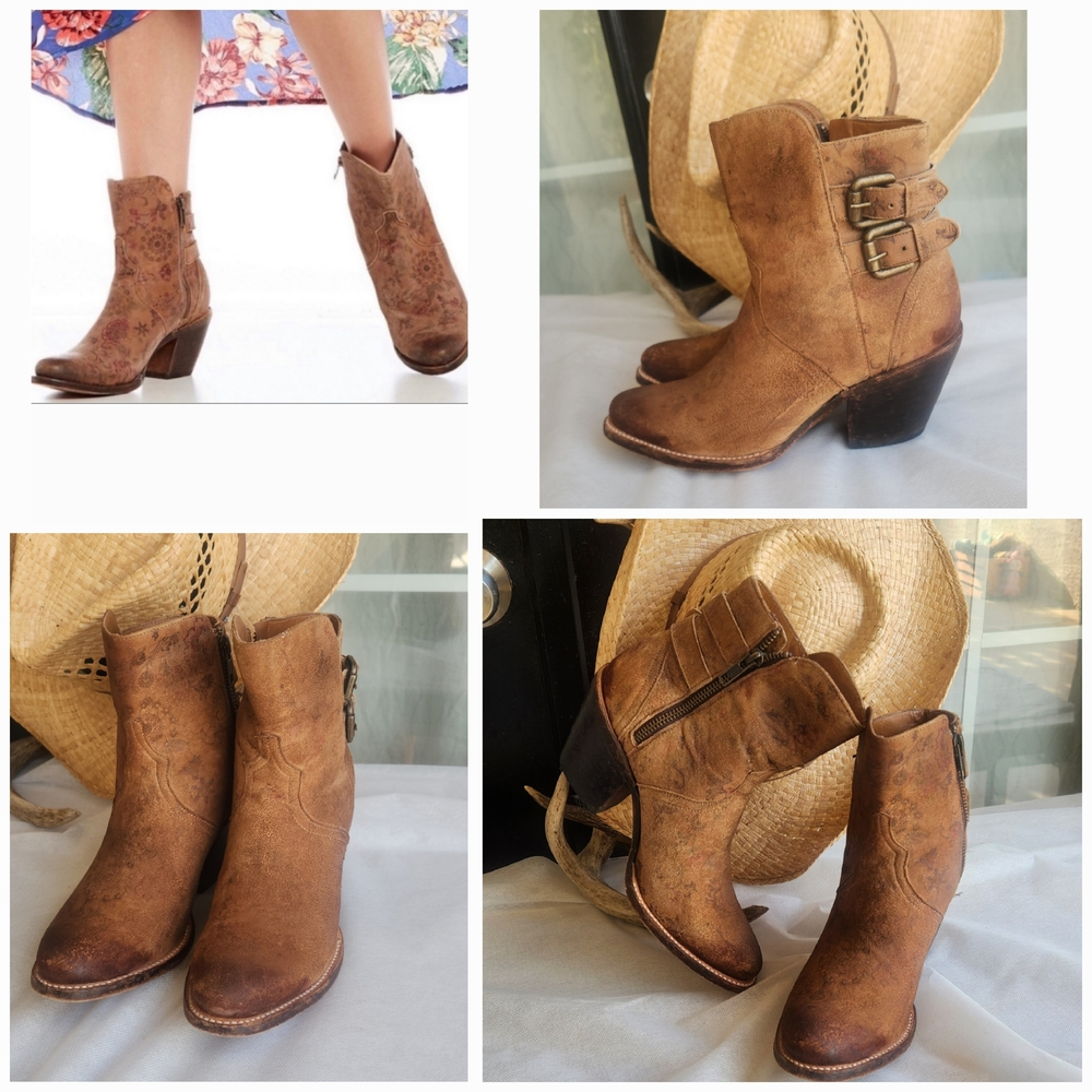 Western Ankle Boots Lucchese  Handmade 1883 Catalina Booties - Round